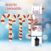 imageGoplus Lighted Candy Canes Set of 3 Christmas Tinsel Candy Cane Decoration with 75 Warm White LED Lights Metal Stakes Xmas Pathway Lights Prelit Outdoor Holiday Display for Yard Lawn Indoors