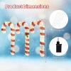 imageGoplus Lighted Candy Canes Set of 3 Christmas Tinsel Candy Cane Decoration with 75 Warm White LED Lights Metal Stakes Xmas Pathway Lights Prelit Outdoor Holiday Display for Yard Lawn Indoors