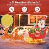 imageGoplus Lighted Christmas Santa Claus with Reindeer Santa on Sleigh Decoration wLED Lights 12 Ground Stakes Cable Tiers Gift Boxes Outdoor Light up Santa on Sleigh Decor for Yard Patio Garden
