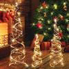 imageGoplus Set of 3 Large Christmas Cone Trees 32 24 16 Indoor Christmas Trees wWarm White LED Lights Sturdy Metal Wires Lighted Decorative Rattan Cone Ornaments for Holiday Party