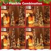 imageGoplus Set of 3 Large Christmas Cone Trees 32 24 16 Indoor Christmas Trees wWarm White LED Lights Sturdy Metal Wires Lighted Decorative Rattan Cone Ornaments for Holiday Party