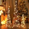 imageGoplus Set of 3 Large Christmas Cone Trees 32 24 16 Indoor Christmas Trees wWarm White LED Lights Sturdy Metal Wires Lighted Decorative Rattan Cone Ornaments for Holiday Party