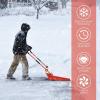 imageGoplus Snow Scoop 26quot x 24quot Folding Snow Shovel Sleigh Shovel with UHandle ampamp Wheels for Backyard Walkways Driveway No Assembly Needed Red