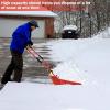 imageGoplus Snow Scoop 26quot x 24quot Folding Snow Shovel Sleigh Shovel with UHandle ampamp Wheels for Backyard Walkways Driveway No Assembly Needed Red