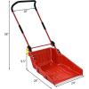 imageGoplus Snow Scoop 26quot x 24quot Folding Snow Shovel Sleigh Shovel with UHandle ampamp Wheels for Backyard Walkways Driveway No Assembly Needed Red