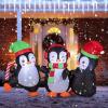 imageGoplus 6FT Christmas Inflatables LED Lighted Xmas Inflatable Penguin Family Hand in Hand Outdoor Indoor Cute Blow Up Christmas Decoration with Water Bags Ground Stakes for Party Yard Garden Lawn