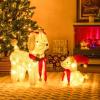 imageGoplus Lighted 2 Pieces Poodle Dogs Family Prelit Christmas Yard Decoration with 60 Warm White LED Lights Red Hat ampamp Scarf Easy Setup Christmas Holiday Dog Set Ornaments for Outdoor Indoor