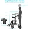 imageGOPLUS 2 in 1 Rollator Walkers for Seniors Folding Rollator Walker with Seat 8inch Wheel Medical Drive Walker Wheelchair Combo with Backrest Adjustable Handle for Adults Aluminium FrameBlack