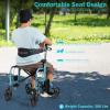 imageGOPLUS 2 in 1 Rollator Walkers for Seniors Folding Rollator Walker with Seat 8inch Wheel Medical Drive Walker Wheelchair Combo with Backrest Adjustable Handle for Adults Aluminium FrameBlue