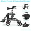 imageGOPLUS 2 in 1 Rollator Walkers for Seniors Folding Rollator Walker with Seat 8inch Wheel Medical Drive Walker Wheelchair Combo with Backrest Adjustable Handle for Adults Aluminium FrameBlack