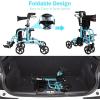 imageGOPLUS 2 in 1 Rollator Walkers for Seniors Folding Rollator Walker with Seat 8inch Wheel Medical Drive Walker Wheelchair Combo with Backrest Adjustable Handle for Adults Aluminium FrameBlue