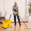 imageGOPLUS Commercial Mop Bucket with Wringer Household Portable Mop Bucket Ideal for Household and Public Places Floor 21 Quart Capacity Yellow 21 Quart