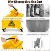 imageGOPLUS Commercial Mop Bucket with Wringer Household Portable Mop Bucket Ideal for Household and Public Places Floor 21 Quart Capacity Yellow 21 Quart
