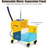 imageGOPLUS Commercial Mop Bucket with Wringer Household Portable Mop Bucket Ideal for Household and Public Places Floor 21 Quart Capacity Yellow 21 Quart