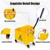 imageGOPLUS Commercial Mop Bucket with Wringer Household Portable Mop Bucket Ideal for Household and Public Places Floor 21 Quart Capacity Yellow 21 Quart