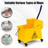 imageGOPLUS Commercial Mop Bucket with Wringer Household Portable Mop Bucket Ideal for Household and Public Places Floor 21 Quart Capacity Yellow 21 Quart