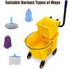 imageGOPLUS Commercial Mop Bucket with Wringer Household Portable Mop Bucket Ideal for Household and Public Places Floor 26 Quart Capacity Yellow 26 Quart