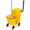 imageGOPLUS Commercial Mop Bucket with Wringer Household Portable Mop Bucket Ideal for Household and Public Places Floor 26 Quart Capacity Yellow 26 Quart