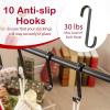 imageGoplus 10Hook Christmas Stocking Holder Stand on Wheels Heavy Duty Freestanding Rack with 6 Removable Christmas TreeReindeerSnowflake Toppers Metal Stocking Hanger for Floor Home Holiday Decor