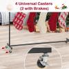 imageGoplus 10Hook Christmas Stocking Holder Stand on Wheels Heavy Duty Freestanding Rack with 6 Removable Christmas TreeReindeerSnowflake Toppers Metal Stocking Hanger for Floor Home Holiday Decor