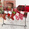imageGoplus 10Hook Christmas Stocking Holder Stand on Wheels Heavy Duty Freestanding Rack with 6 Removable Christmas TreeReindeerSnowflake Toppers Metal Stocking Hanger for Floor Home Holiday Decor
