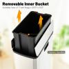 imageGoplus 12 Gallon Stainless Steel Trash Can Kitchen Waste Bin with SoftClosing Wing Lids ampamp Removable Inner Bucket Slim Step Garbage Can for Living Room Home Office Silver