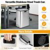 imageGoplus 12 Gallon Stainless Steel Trash Can Kitchen Waste Bin with SoftClosing Wing Lids ampamp Removable Inner Bucket Slim Step Garbage Can for Living Room Home Office Silver