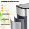 imageGoplus 12 Gallon Stainless Steel Trash Can Kitchen Waste Bin with SoftClosing Wing Lids ampamp Removable Inner Bucket Slim Step Garbage Can for Living Room Home Office Silver