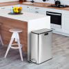 imageGoplus 12 Gallon Stainless Steel Trash Can Kitchen Waste Bin with SoftClosing Wing Lids ampamp Removable Inner Bucket Slim Step Garbage Can for Living Room Home Office Silver