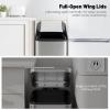 imageGoplus 12 Gallon Stainless Steel Trash Can Kitchen Waste Bin with SoftClosing Wing Lids ampamp Removable Inner Bucket Slim Step Garbage Can for Living Room Home Office Silver