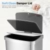 imageGoplus 13 Gallon 50 Liter Automatic Trash Can Rectangular Motion Sensor Waste Trash Bin wSoft Close Lid ampamp Deodorizer Compartment Smart Touchless Stainless Steel Garbage Can for Kitchen Office