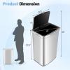imageGoplus 13 Gallon 50 Liter Automatic Trash Can Rectangular Motion Sensor Waste Trash Bin wSoft Close Lid ampamp Deodorizer Compartment Smart Touchless Stainless Steel Garbage Can for Kitchen Office