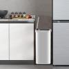imageGoplus 13 Gallon 50 Liter Automatic Trash Can Rectangular Motion Sensor Waste Trash Bin wSoft Close Lid ampamp Deodorizer Compartment Smart Touchless Stainless Steel Garbage Can for Kitchen Office