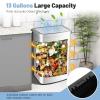 imageGoplus 13 Gallon 50 Liter Automatic Trash Can Rectangular Motion Sensor Waste Trash Bin wSoft Close Lid ampamp Deodorizer Compartment Smart Touchless Stainless Steel Garbage Can for Kitchen Office