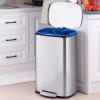 imageGoplus 132 Gallon 50 L Kitchen Trash Can AntiFingerprint Touchless Waste Bin with SoftClosing ampamp Stay Open StepOn Stainless Steel Garbage Can for Living Room Home Office132 Gallon 50 Liter