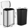 imageGoplus 132 Gallon 50 L Kitchen Trash Can AntiFingerprint Touchless Waste Bin with SoftClosing ampamp Stay Open StepOn Stainless Steel Garbage Can for Living Room Home Office132 Gallon 50 Liter