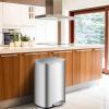 imageGoplus 132 Gallon 50 L Kitchen Trash Can AntiFingerprint Touchless Waste Bin with SoftClosing ampamp Stay Open StepOn Stainless Steel Garbage Can for Living Room Home Office132 Gallon 50 Liter