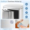 imageGoplus 132 Gallon 50 Liter Trash Can Stainless Steel Garbage Can with Lock Device ampamp Foot Pedal Stay Open Trash Bin wSoft Closing Lid HandFree Step Garbage Bin for Kitchen Home Office Silver