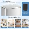imageGoplus 132 Gallon 50 Liter Trash Can Stainless Steel Garbage Can with Lock Device ampamp Foot Pedal Stay Open Trash Bin wSoft Closing Lid HandFree Step Garbage Bin for Kitchen Home Office Silver