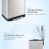 imageGoplus 132 Gallon 50 Liter Trash Can Stainless Steel Garbage Can with Lock Device ampamp Foot Pedal Stay Open Trash Bin wSoft Closing Lid HandFree Step Garbage Bin for Kitchen Home Office Silver
