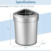 imageGoplus 16 Gallon60L Stainless Steel Corner Trash Can Triangular Rubbish Trash Bin with Lid Open Top Garbage Can wAntiSlip Bottom SpaceSaving Waste Bin for Narrow Space Kitchen Living Room