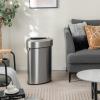 imageGoplus 16 Gallon60L Stainless Steel Corner Trash Can Triangular Rubbish Trash Bin with Lid Open Top Garbage Can wAntiSlip Bottom SpaceSaving Waste Bin for Narrow Space Kitchen Living Room
