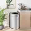 imageGoplus 16 Gallon60L Stainless Steel Corner Trash Can Triangular Rubbish Trash Bin with Lid Open Top Garbage Can wAntiSlip Bottom SpaceSaving Waste Bin for Narrow Space Kitchen Living Room