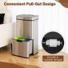 imageGoplus 19 Gal Stainless Steel Trash Can 72 L Volume in 4 Containers Motion Sensor Trash Bin wKitchen Waste Bin ampamp 2 Bottom Recycling Bins Touchless Garbage Can wSoft Close Lid Battery Operated