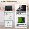 imageGoplus 19 Gal Stainless Steel Trash Can 72 L Volume in 4 Containers Motion Sensor Trash Bin wKitchen Waste Bin ampamp 2 Bottom Recycling Bins Touchless Garbage Can wSoft Close Lid Battery Operated