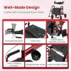 imageGoplus 2 in 1 Rollator Walker for Seniors Medical Walker with Seat Folding Transport Wheelchair Rollator with 8quot Wheels Reversible Backrest Footrests Aluminum Mobility Walking Aid BlackRedupgraded