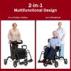 imageGoplus 2 in 1 Rollator Walker for Seniors Medical Walker with Seat Folding Transport Wheelchair Rollator with 8quot Wheels Reversible Backrest Footrests Aluminum Mobility Walking Aid BlackBlack