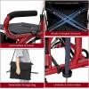 imageGoplus 2 in 1 Rollator Walker for Seniors Medical Walker with Seat Folding Transport Wheelchair Rollator with 8quot Wheels Reversible Backrest Footrests Aluminum Mobility Walking Aid BlackRed