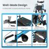 imageGoplus 2 in 1 Rollator Walker for Seniors Medical Walker with Seat Folding Transport Wheelchair Rollator with 8quot Wheels Reversible Backrest Footrests Aluminum Mobility Walking Aid BlackBlueupgraded