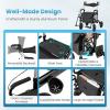 imageGoplus 2 in 1 Rollator Walker for Seniors Medical Walker with Seat Folding Transport Wheelchair Rollator with 8quot Wheels Reversible Backrest Footrests Aluminum Mobility Walking Aid BlackBlackupgraded
